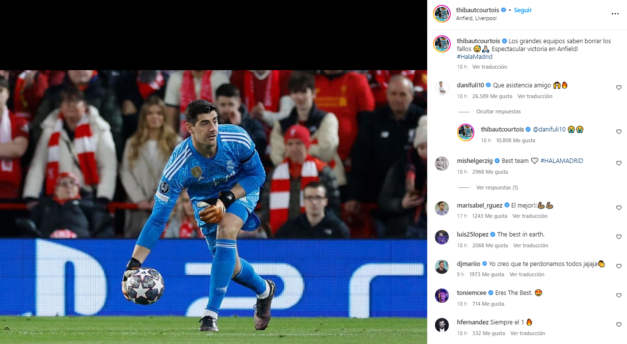 La cómica respuesta de Ceballos a Courtois por su 'asistencia' a Salah