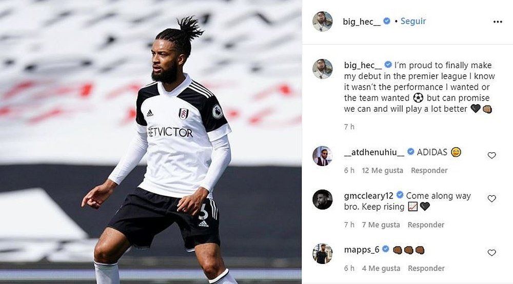 Hector made his Premier League debut. Instagram/big_hec__