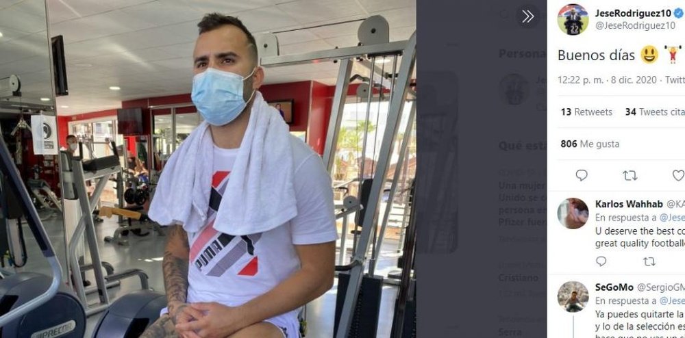El canario busca nuevo equipo. Twitter/JeseRodriguez10