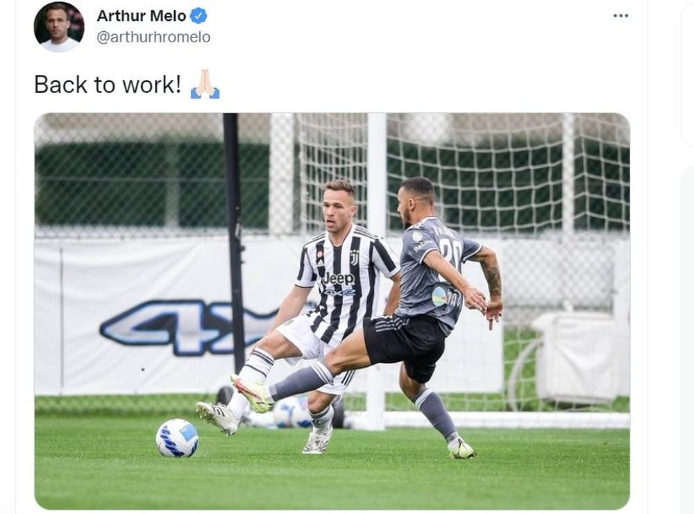 Arthur voltou a jogar após mais de quatro meses parado. Twitter/ArthurMelo