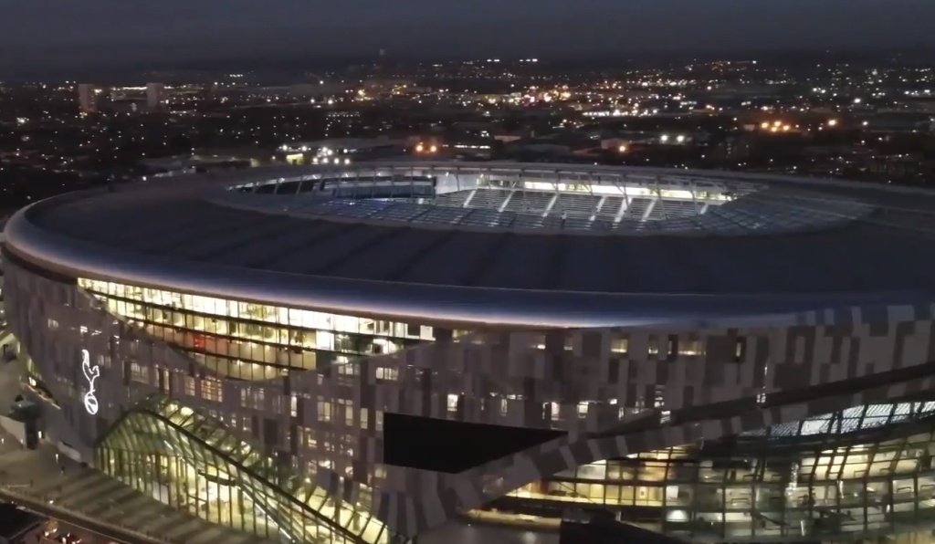 El Tottenham Hotspur Stadium está a punto de su estreno. Captura/Tottenham