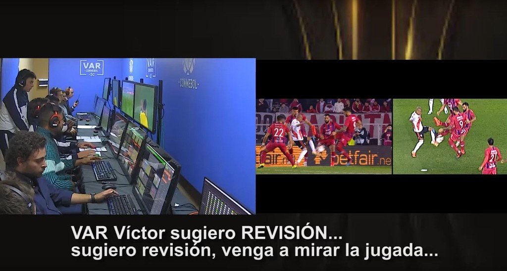 La CONMEBOL publica la conversación del VAR en el River-Cerro Porteño. Captura/CONMEBOL