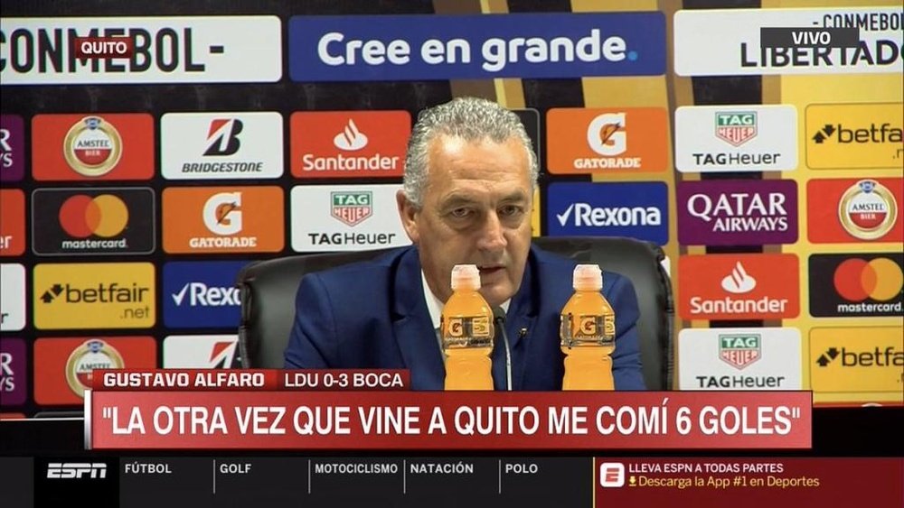 Alfaro habló tras el triunfo de Boca en Quito. Captura/ESPN