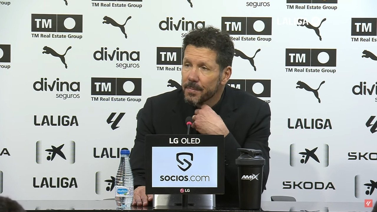 Simeone vio penalti de Galán: "No entiendo nada, es como la de la Eurocopa"