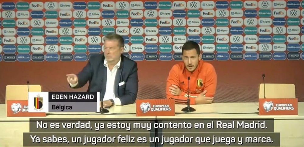 Hazard dejó claro que es feliz en el Madrid. EstonianFootballFederation