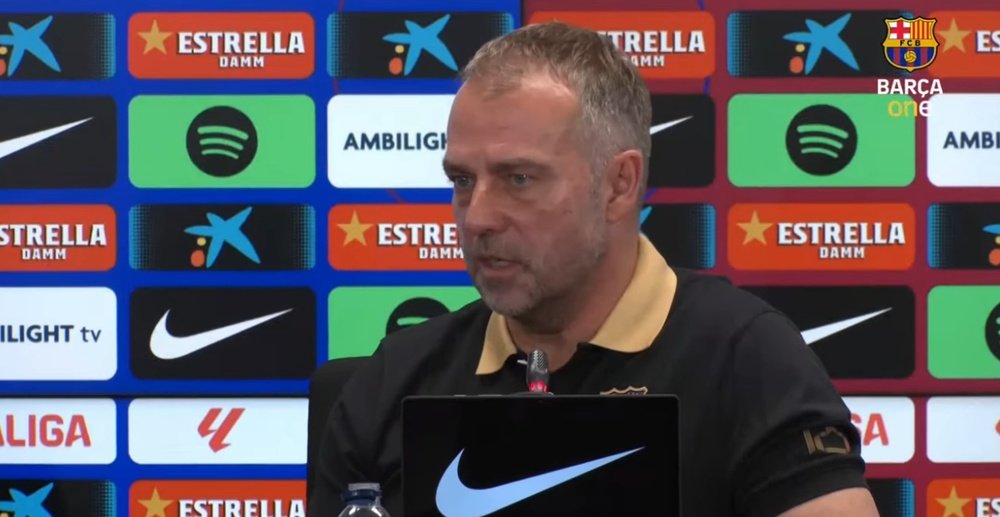 Flick spoke to the press about his renewal ahead of the game against Leganes. Screenshot/BarcaOne