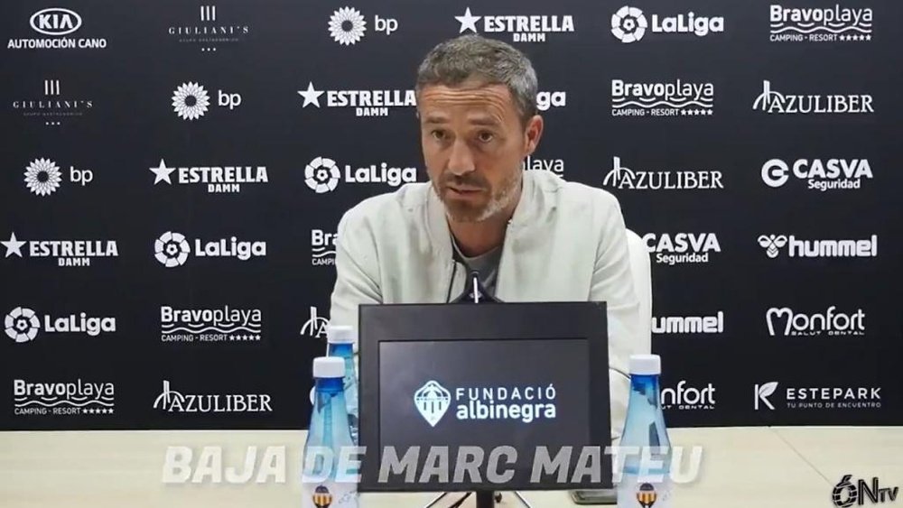 Óscar Cano avisó del Sporting y habló de la baja de Mateu. Captura/CastellónTV