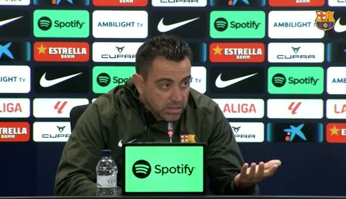 Xavi, en rueda de prensa. Captura/FC Barcelona