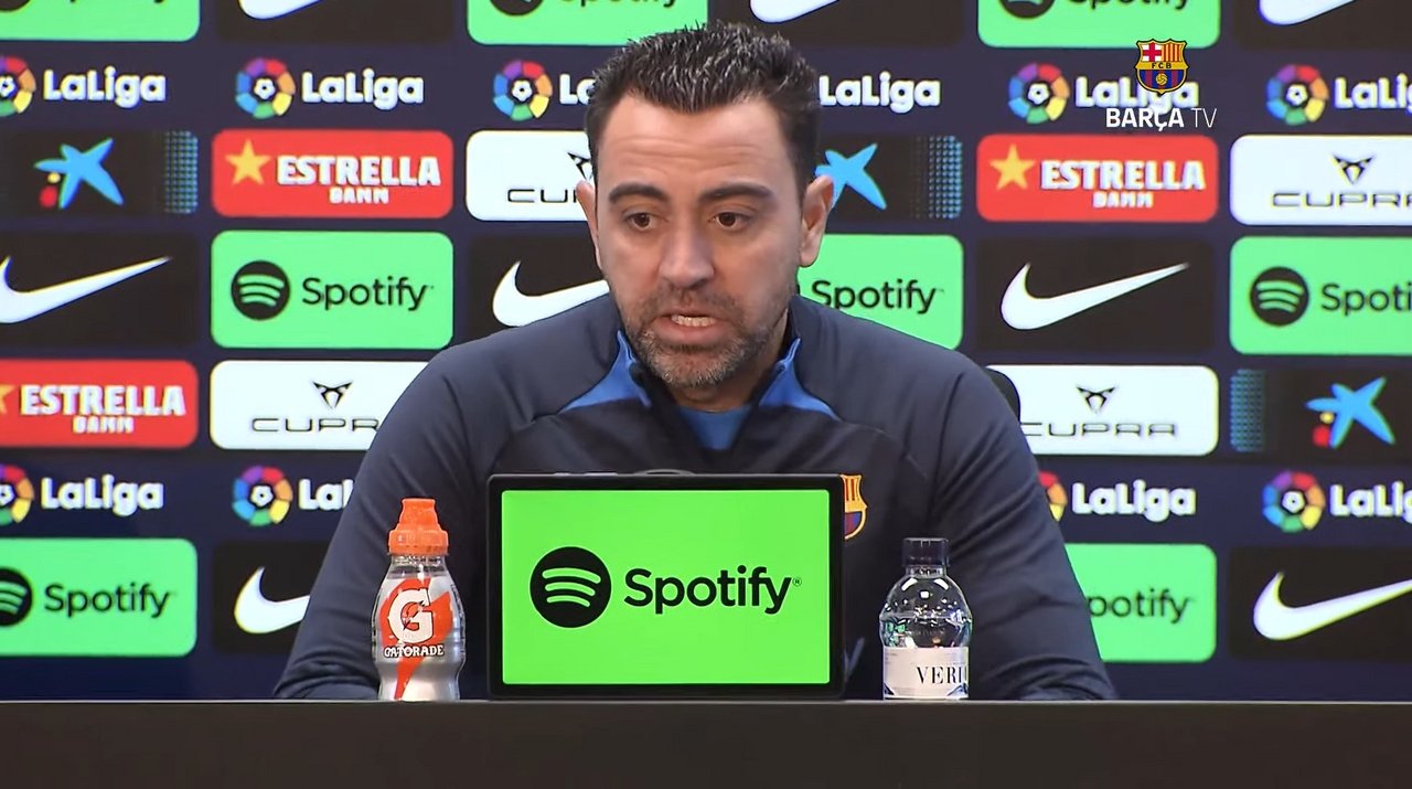 Xavi does not want to let Ansu Fati leave. Screenshot/YouTube/BarçaTV