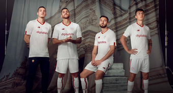 Roma's away kit is inspired by the Italian city's neoclassical period. ASRoma