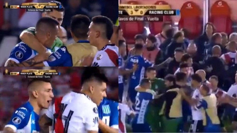 Centurión y Enzo se enfrascaron. Captura/FoxSports