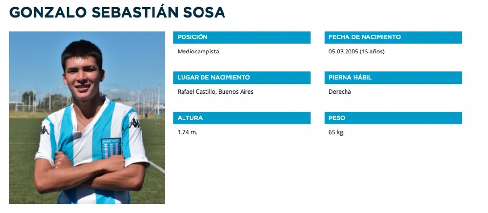 Solari recomendó a Gonzalo Sosa. Captura/RacingClub