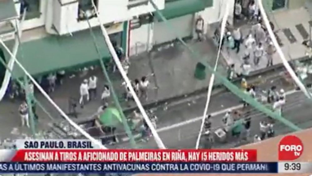 Vazam imagens do tiroteio entre adeptos do Palmeiras depois do Mundial de Clubes. Captura/ForoTV