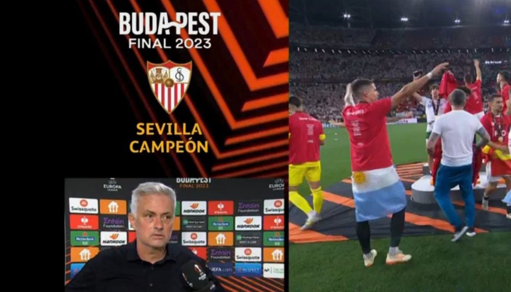 José Mourinho no pudo sumar su sexta corona en Europa. Captura/MovistarLigadeCampeones