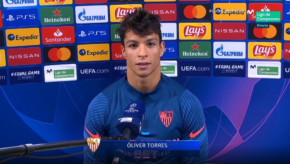 Óliver Torres reconoció la necesidad de mejorar de cara al gol. Captura/Movistar+