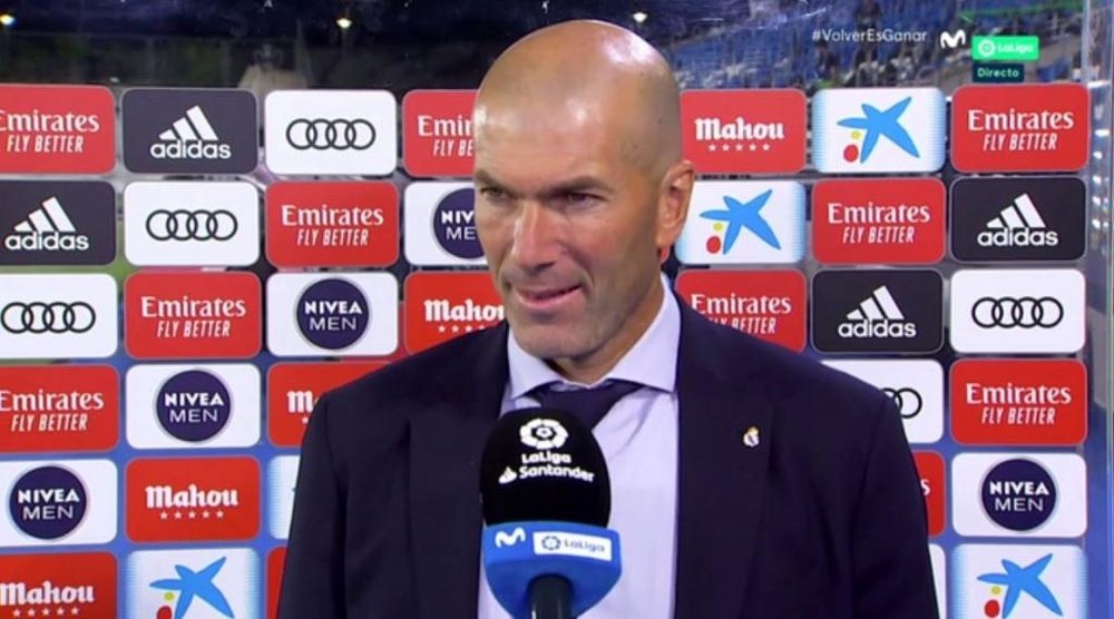 Zidane analizó el partido ante el Alavés. Captura/Movistar+
