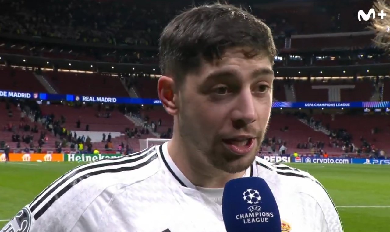 Valverde was relieved that his team advanced to the UCL last eight. Screenshot/Movistar+