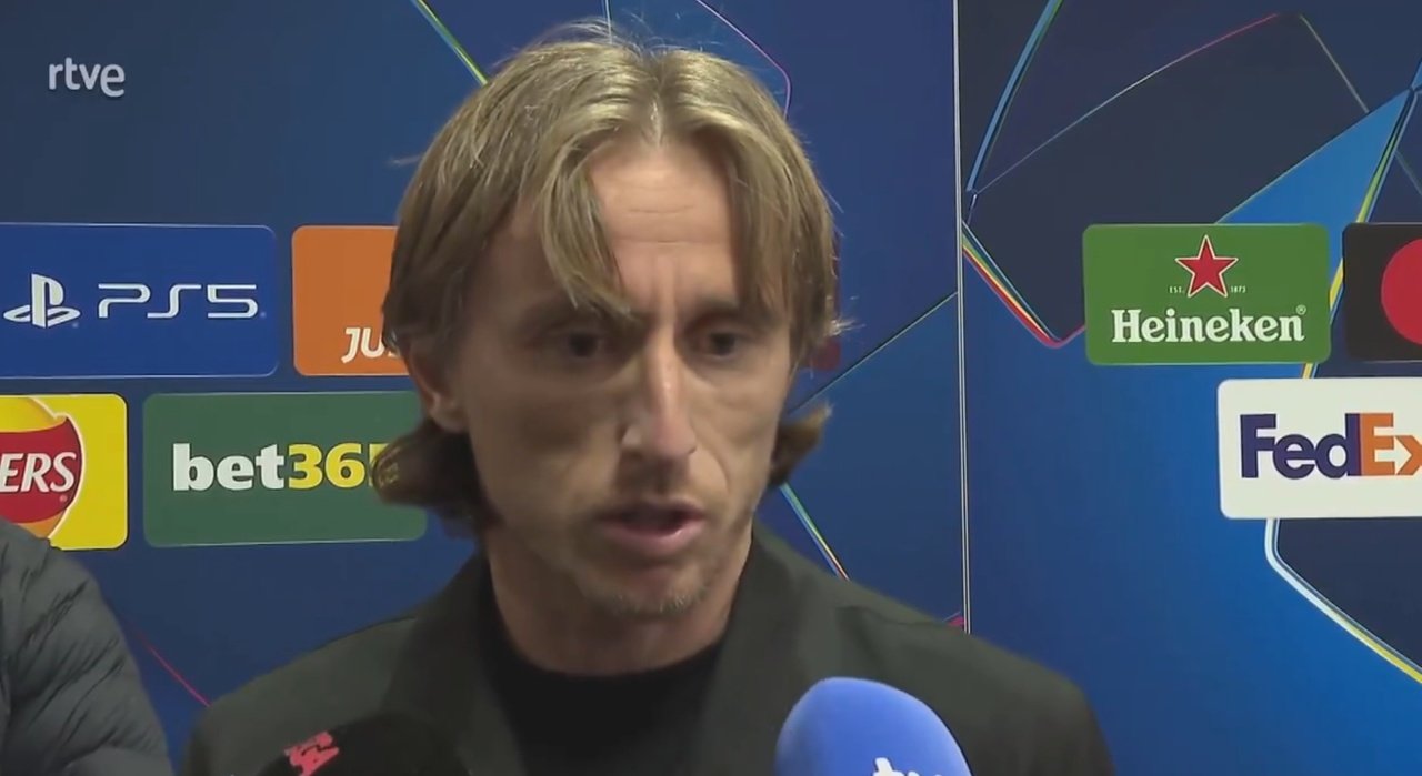 Modric, sobre el partido del Madrid en Anfield. Captura/Teledeporte