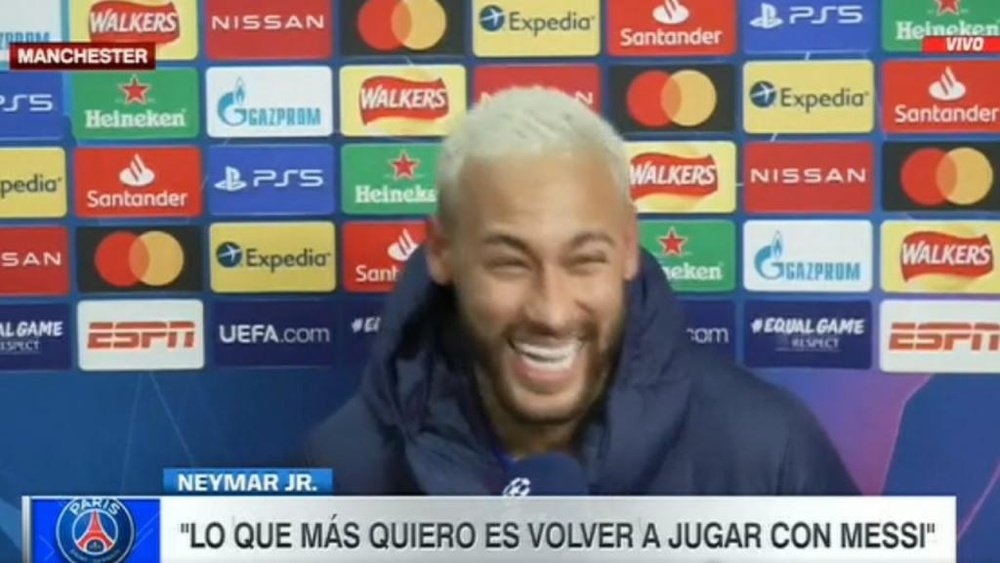 Neymar sorprendió a todos en Old Trafford. Captura/ESPN