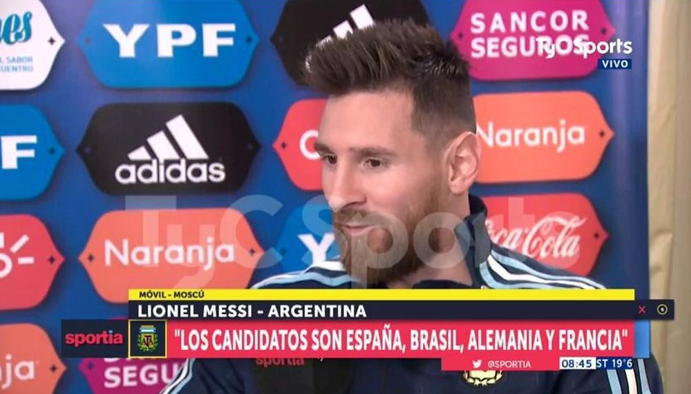Captura de Leo Messi durante una charla con 'TyC Sports'. Twitter/Sportia