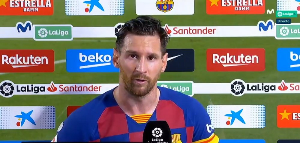 Messi en conférence après le match. Captura/MovistarLaLiga