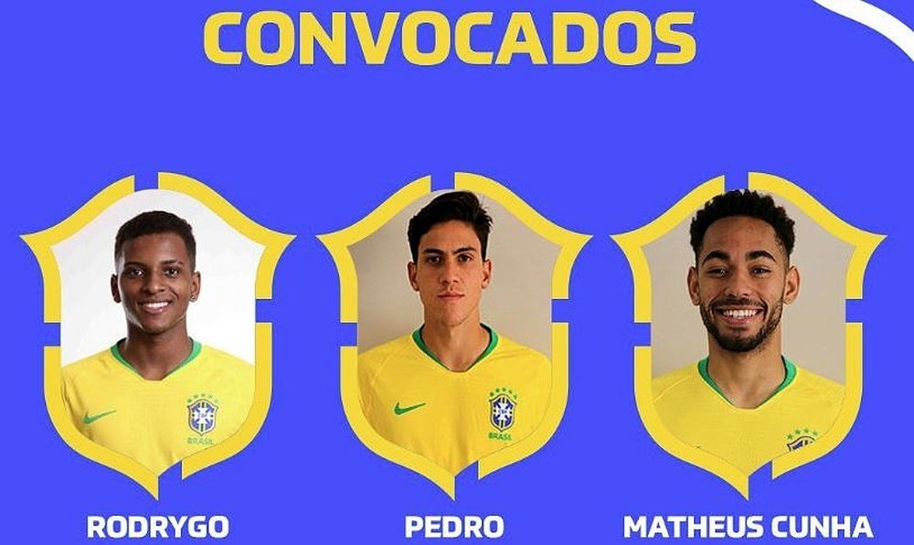 Rodrygo y Malcom, en la lista de la Selección Olímpica de Brasil. Captura/CBF