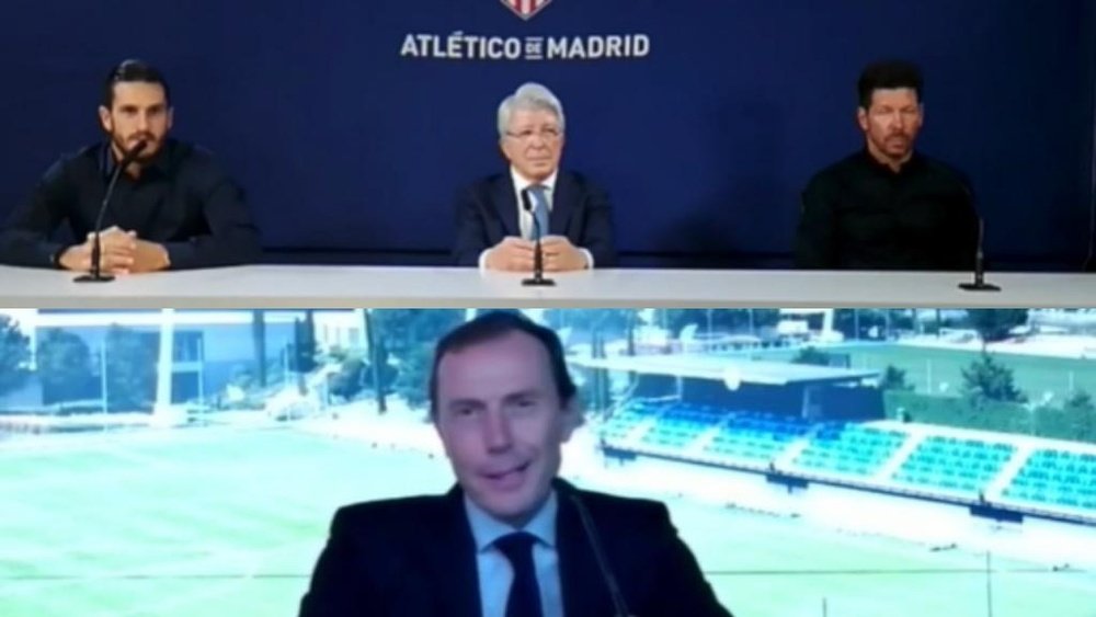 Madrid y Atlético no pudieron hablar en directo. Captura/UEFA