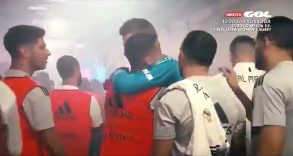 Los jugadores del Madrid 'trolearon' a De Gea. Captura/GolTV