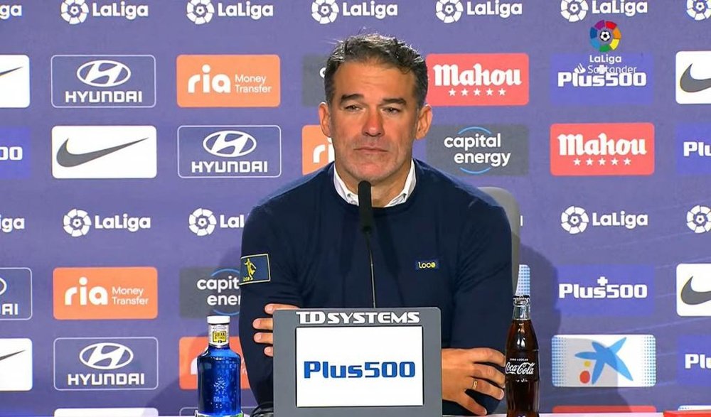 Captura de Luis García Plaza en la rueda de prensa del Atlético de Madrid-Mallorca. EFE