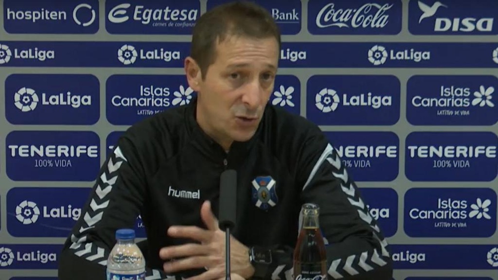Luis Miguel Ramis destacó la ambición del Tenerife. YouTube/CDTenerife