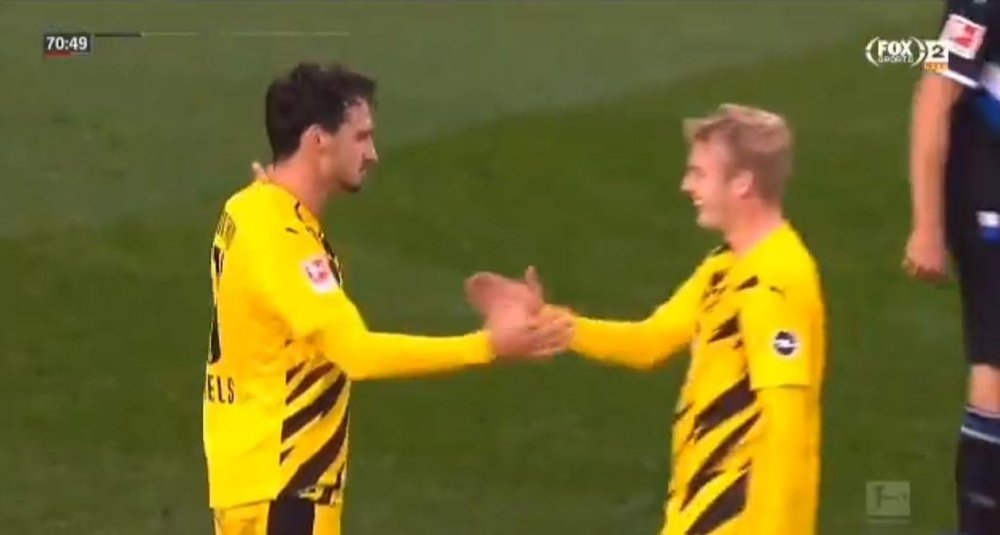 Haaland absent, c'est Hummels qui mène Dortmund à la victoire. Capture/FOXSports