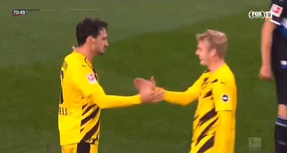 Hummels scored a brace. Screenshot/FOXSports