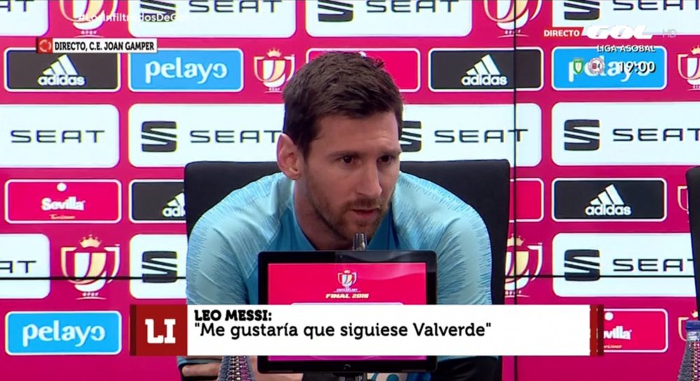 Lionel Messi était présent en conférence de presse. Captura7GOL