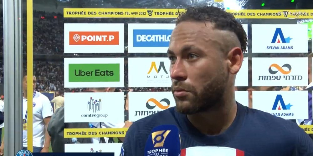 Neymar atendió a los medios tras la victoria frente al Nantes. Captura/PrimeVideo