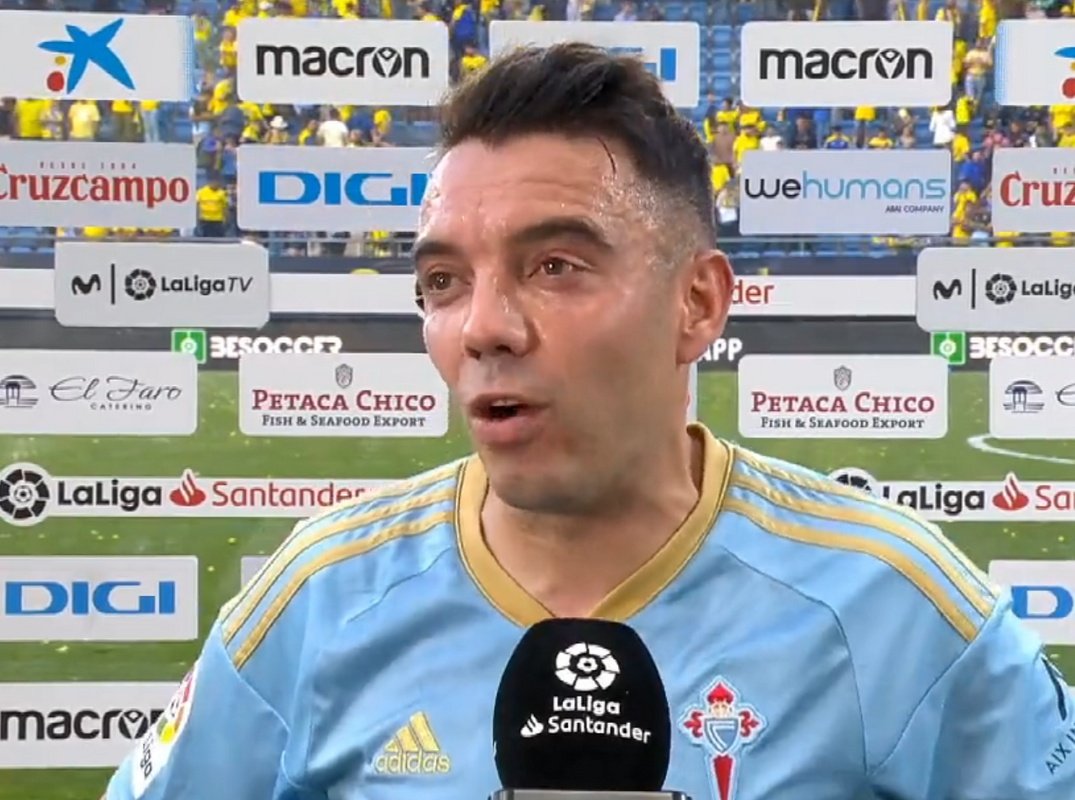 Iago Aspas, muy enfadado. Captura/MovistarPlus