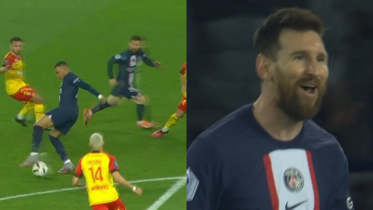 Lionel Messi marcó el tercero del PSG. Captura/Eurosport