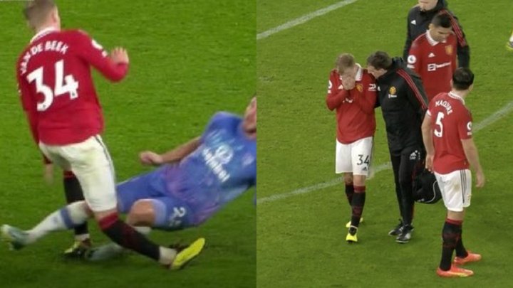 Van de Beek suffers horrific injury during Man Utd victory