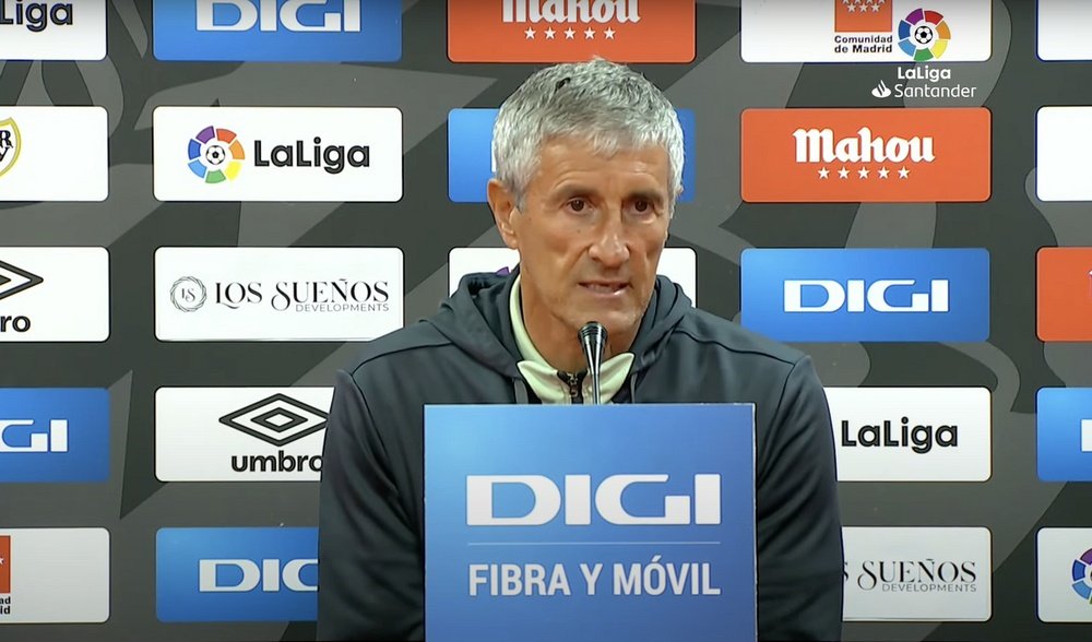 Quique Setién, tras la derrota ante el Rayo. Captura/LaLiga