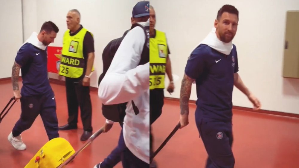 Messi se retiró del estadio sin signos de dolor. Captura/arthurperrot