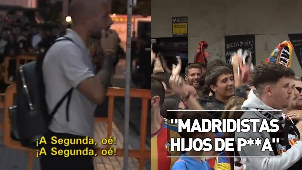 Hechos lamentables en Mestalla. Captura/DirectoGol y El Chiringuito