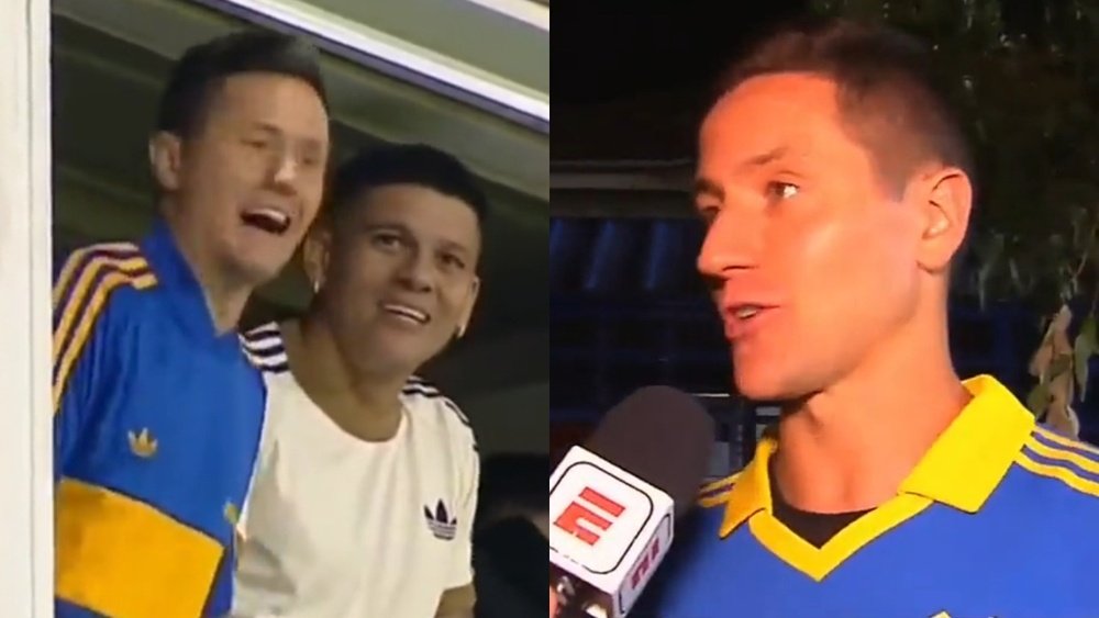 Ander Herrera, presente en la Bombonera. Captura/ESPN