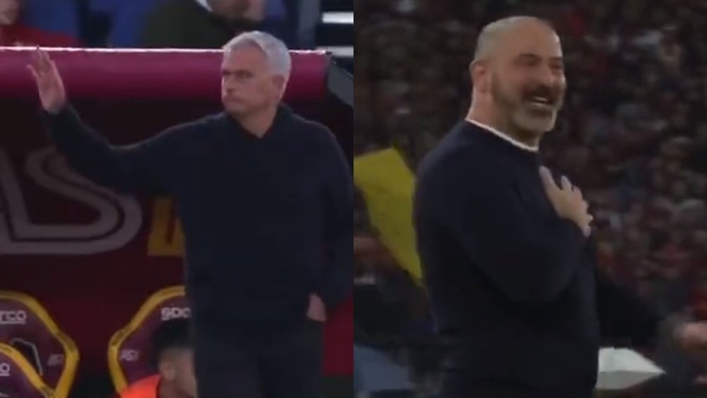 La petición de José Mourinho a la afición de la Roma. Captura/DAZN