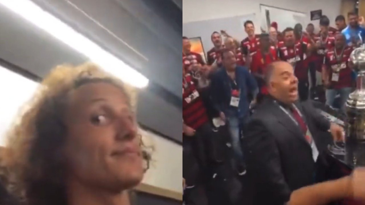 The Flamengo party in the dressing room. Screenshot/Instagram