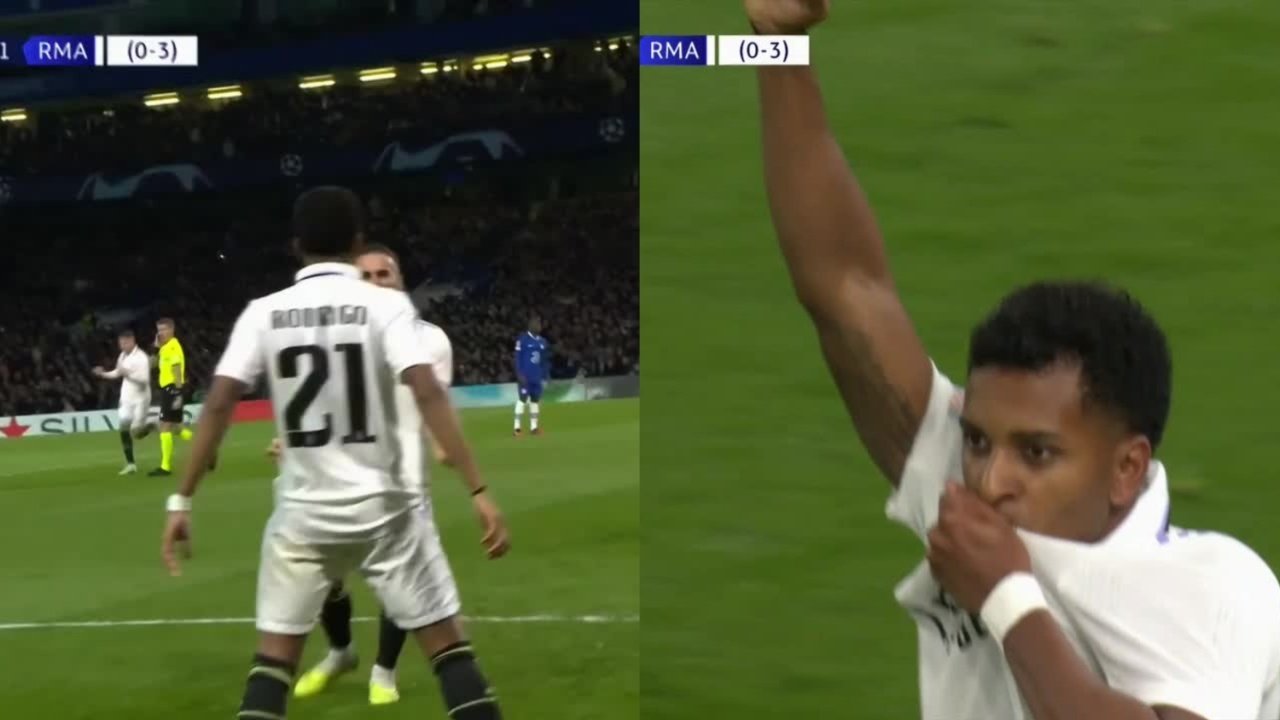 Rodrygo opened the scoring in the 58th minute. Screenshot/Movistar