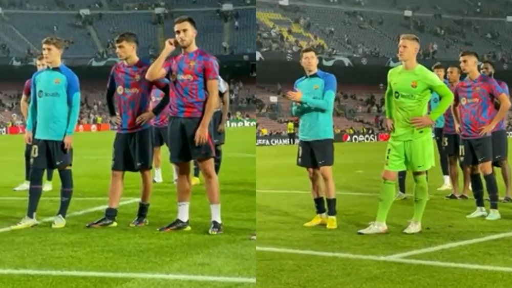 Los futbolistas salieron a saludar a la afición. Captura/FC Barcelona