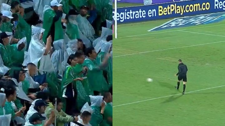 Increíble, pero real: la afición de Atlético Nacional festejó un gol... ¡del árbitro!