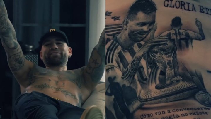 Messi, commosso dal nuovo tatuaggio di Otamendi: 