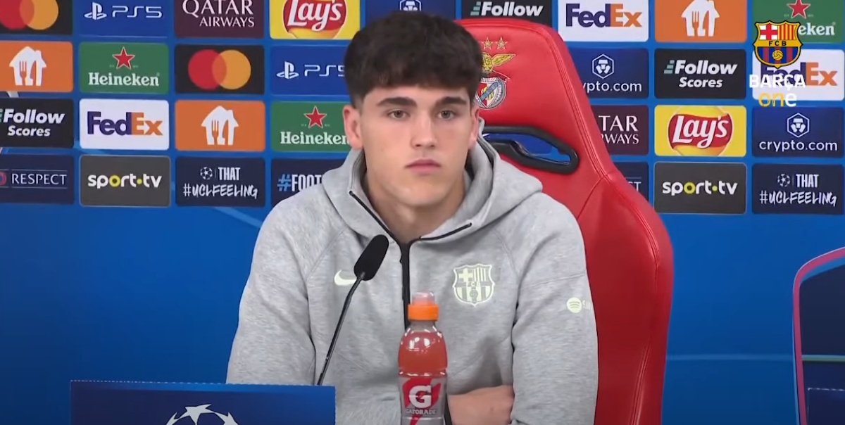 Cubarsi spoke ahead of Barca's clash against Benfica on Wednesday. Screenshot/BarcaOne