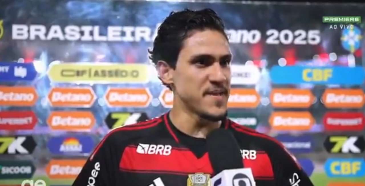 Pedro earned Flamengo a crucial win over Fluminense with a late winner. Screenshot/Premiere