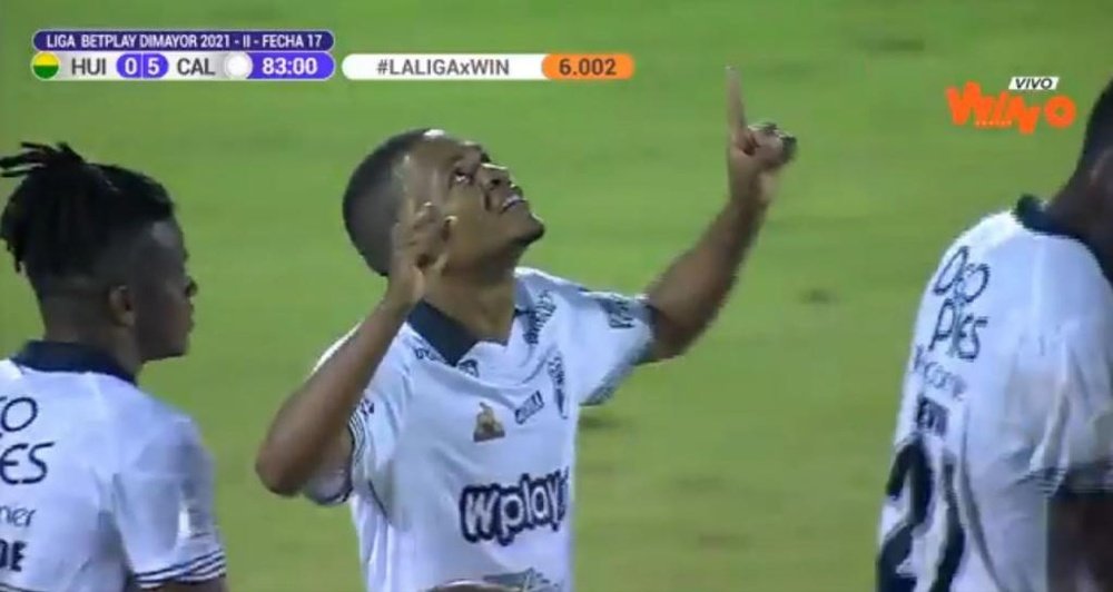 Deportivo Cali ganó a Atlético Huila por 0-5. Captura/WinSports